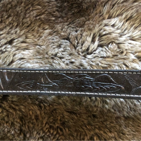 Embossed Hemingway Belt with sailfish & sailboats , beautiful look and feel - Picture 14 of 16